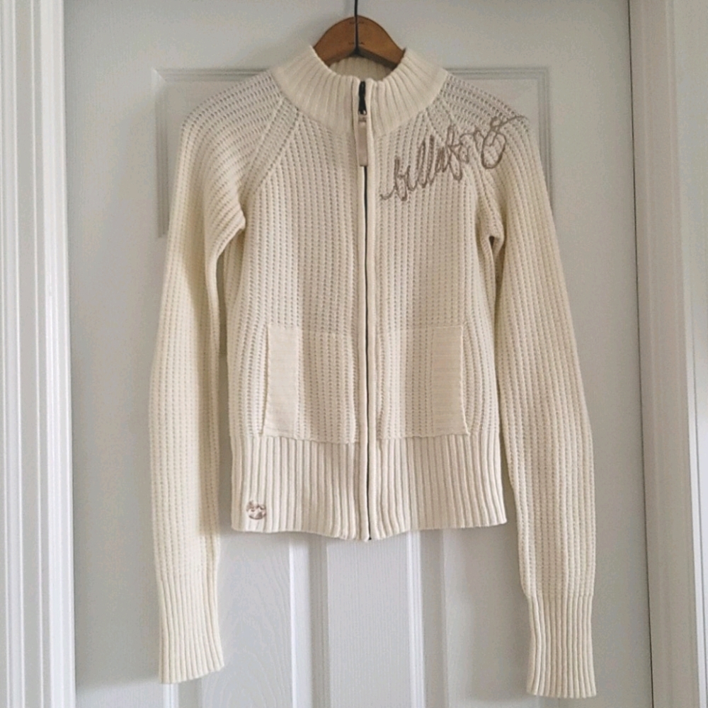 Billabong Cream Zip Up Sweater